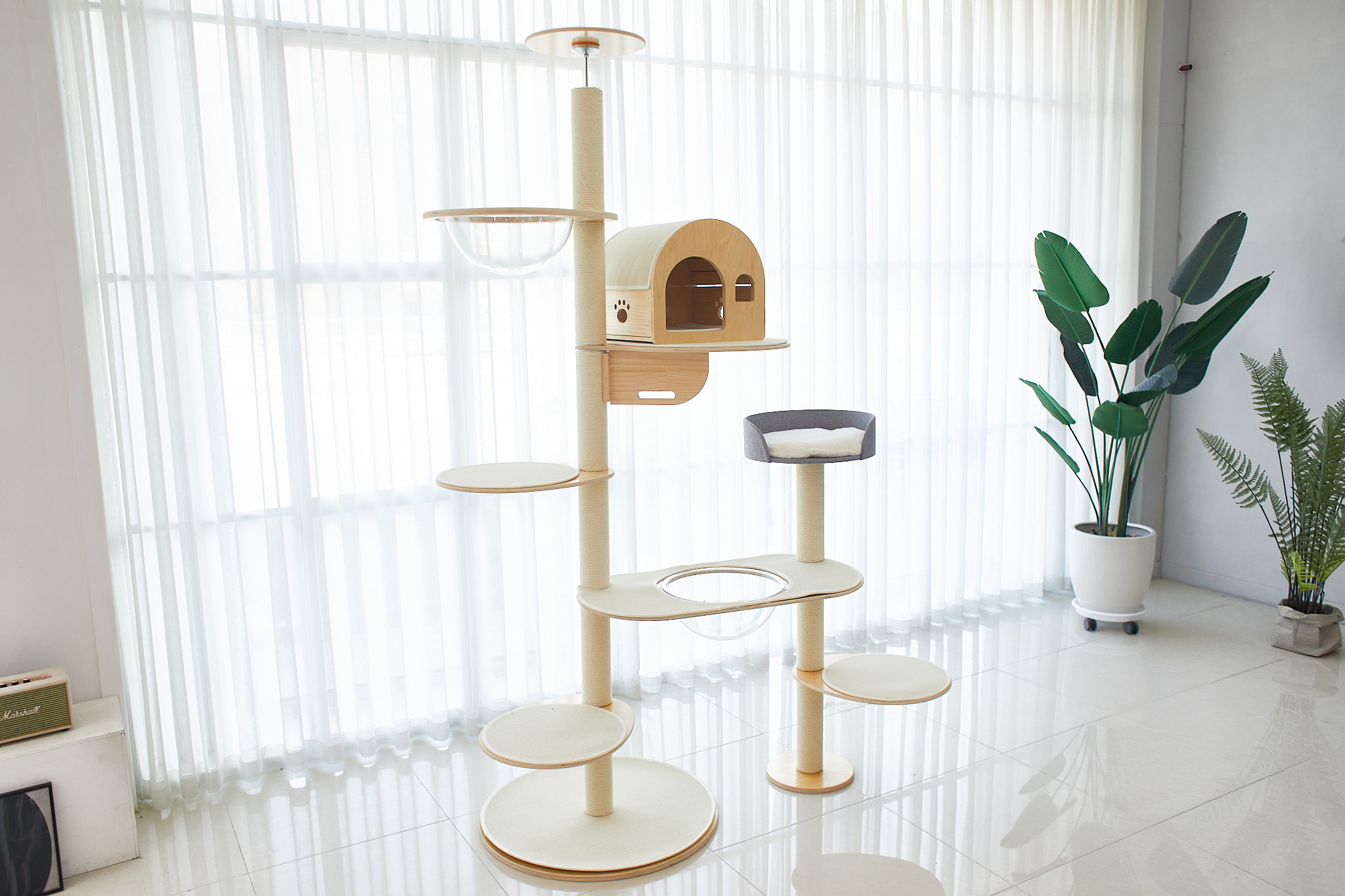 고양이들이 좋아하는 가르르 오로라 캣타워, 집에서도 쉽게 설치해보세요!