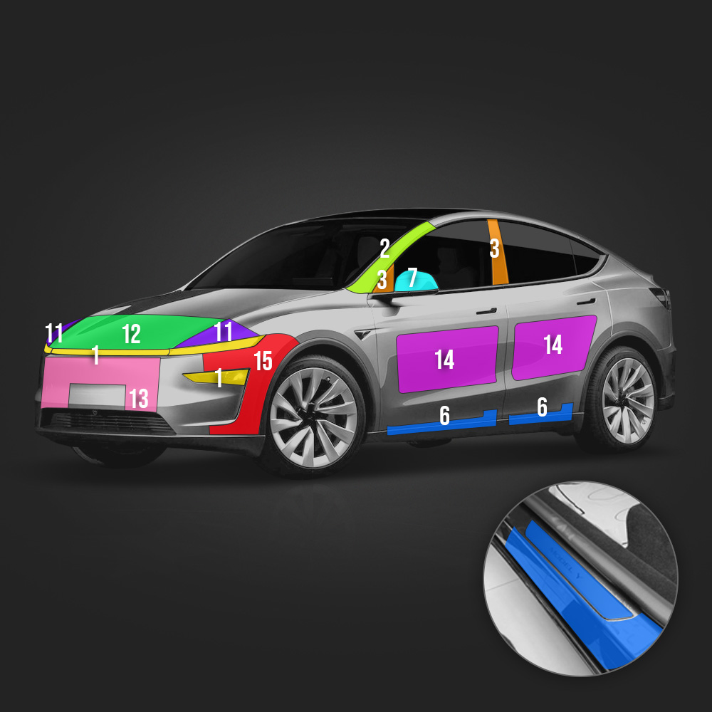 테슬라 모델Y에 딱 맞는 주니퍼 PPF필름, 헤드라이트와 데일라이트 부분만 따로 구매하는 방법