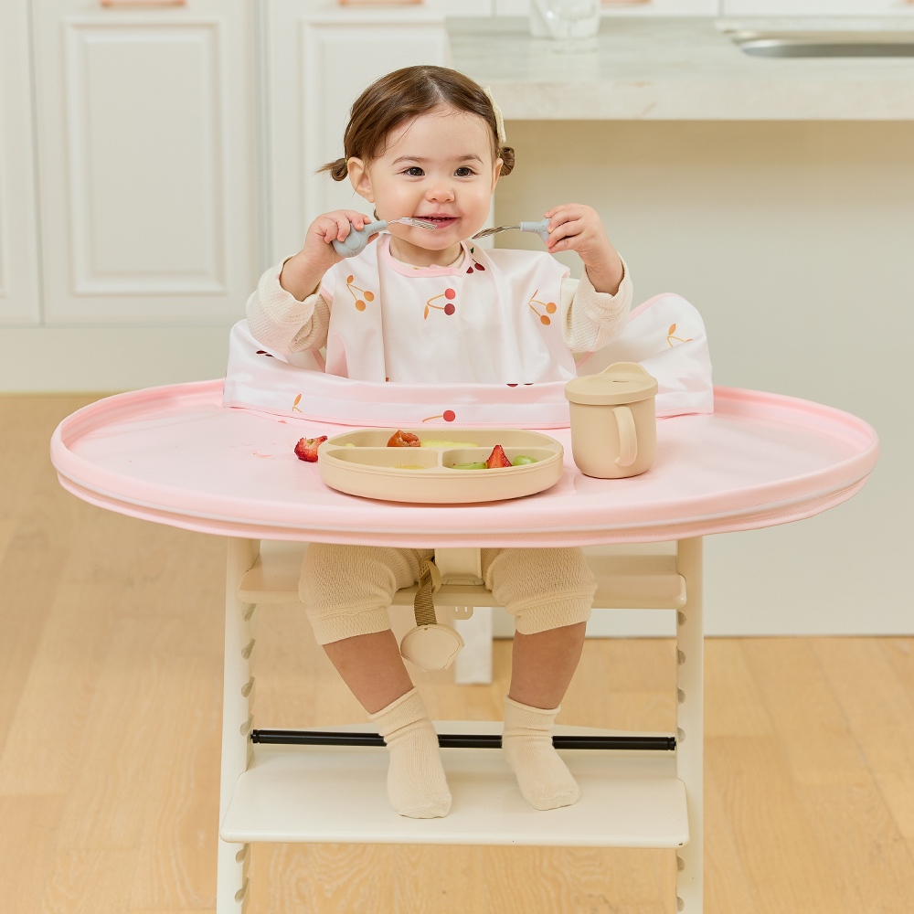 더마더 자기주도이유식 매트 아기 턱받이 트레이키트