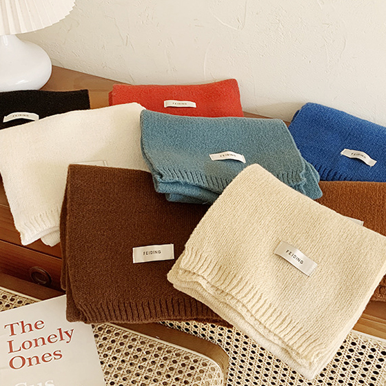 겨울 쁘띠 니트 목도리 짧은 미니 숏 머플러 여자 학생 커플 선물 답례품