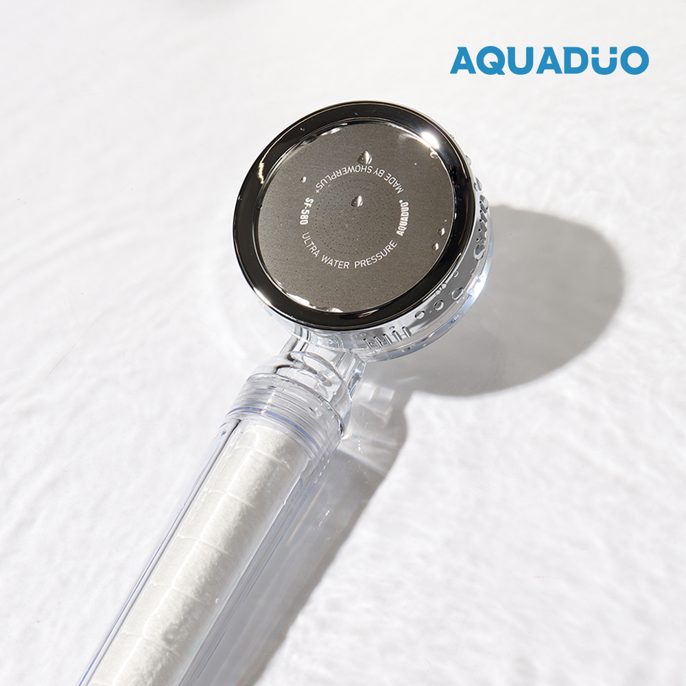 [N배송] 아쿠아듀오 필터샤워기 샤워기헤드 SF-580 + PP 세디먼트필터 4개입 + 퓨어플렉스 호스 세트