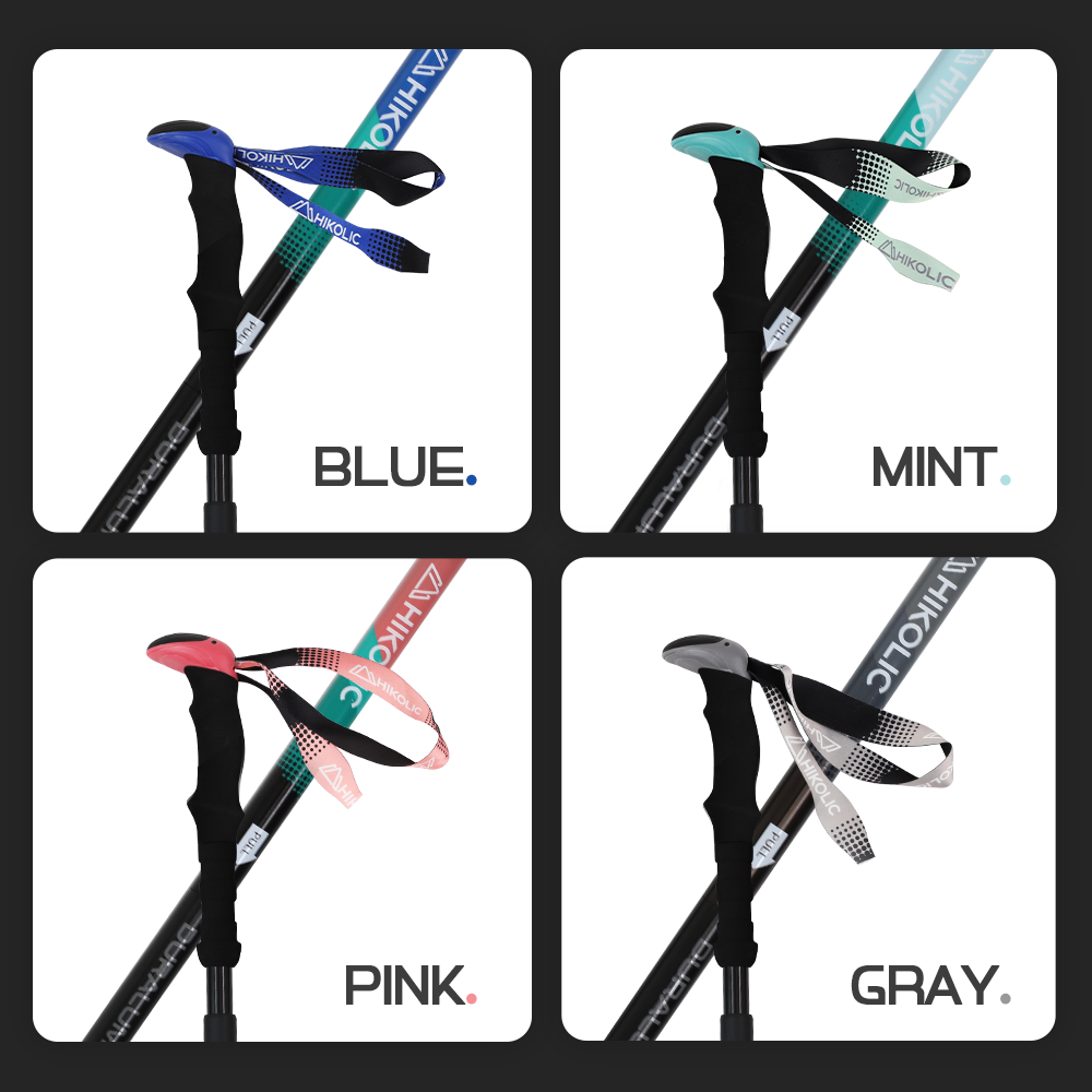 등산스틱 2개 1세트 두랄루민 7075 튼튼한 접이식 5단 노르딕워킹