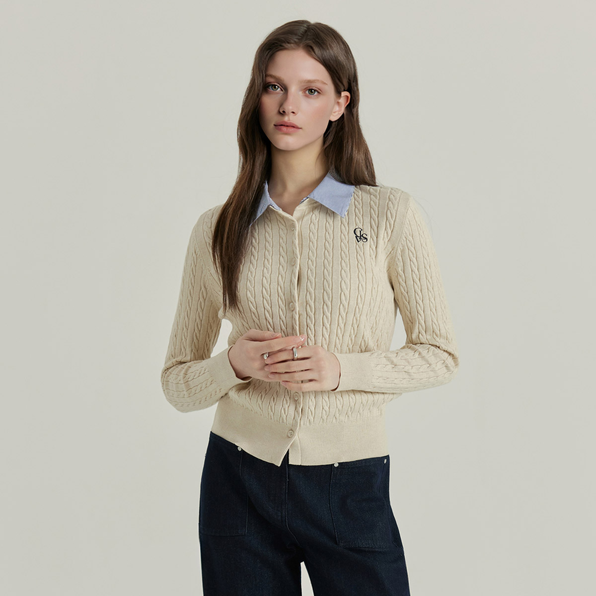 [클라비스] 카라배색 니트_CVCKG1202M