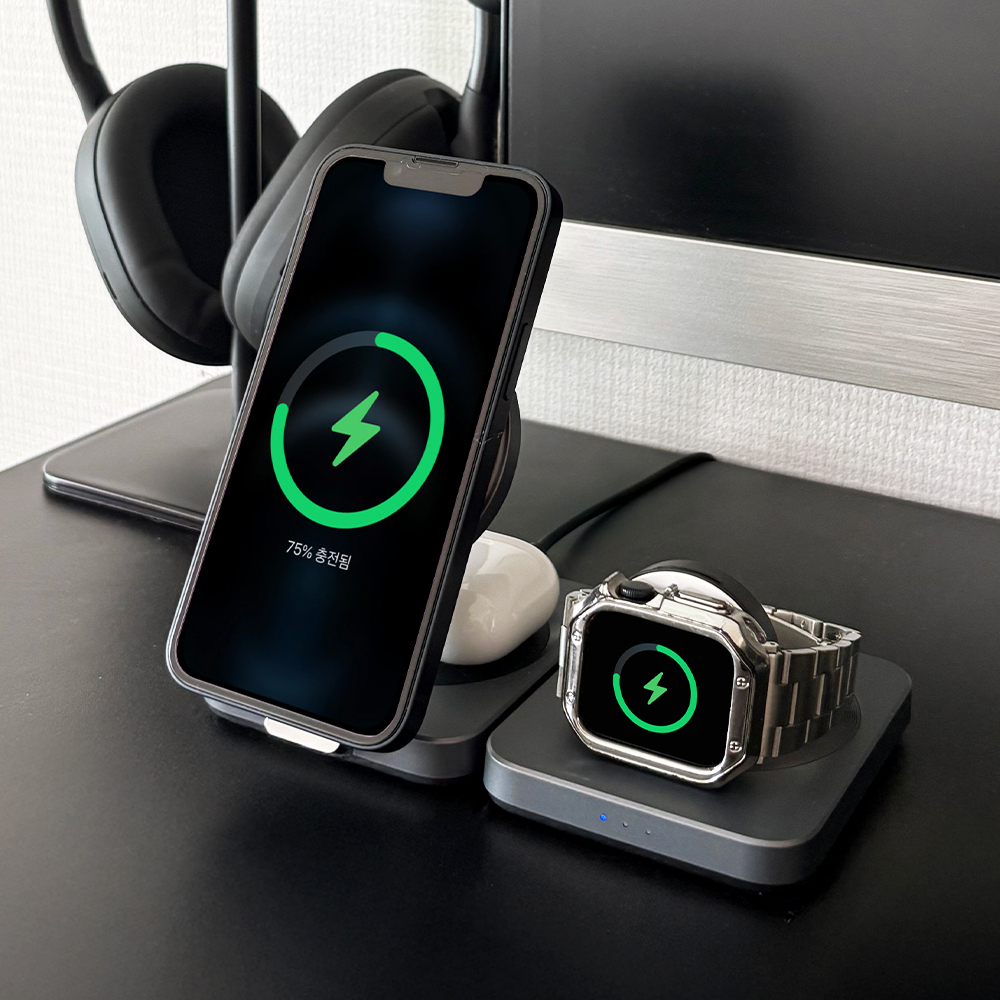쉽고 편리하게 충전하는 멀티기기 거치대 추천, 오아 폴드Qi2 맥세이프