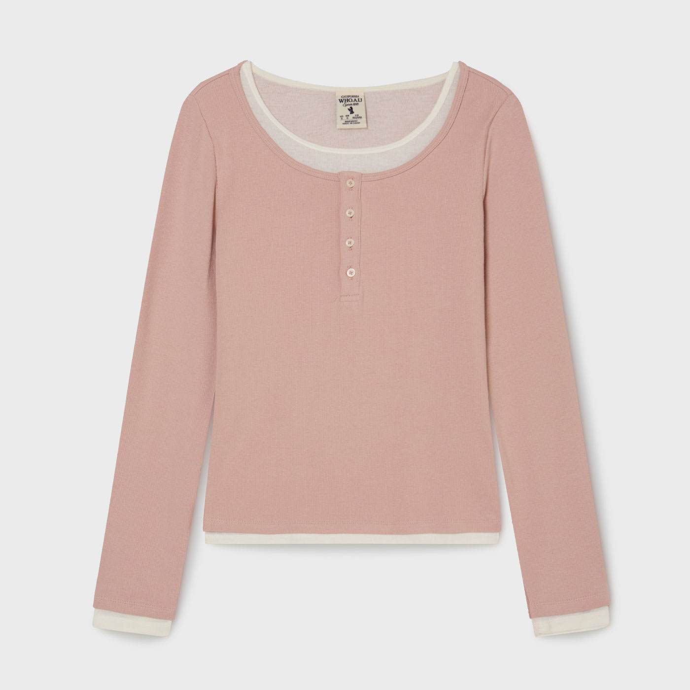 [후아유] 레이어드 헨리넥 긴팔티(여성) / WHLAG2283F