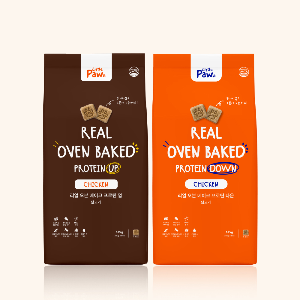 리틀포우 리얼 오븐베이크 프로틴업 에어드라이 강아지사료 치킨 1.2kg