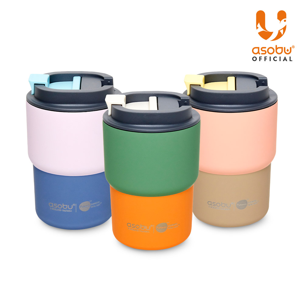 캐나다 아소부 세라믹코팅 스텐 보온보냉 퓨라믹 텀블러 커피익스프레스 360ml