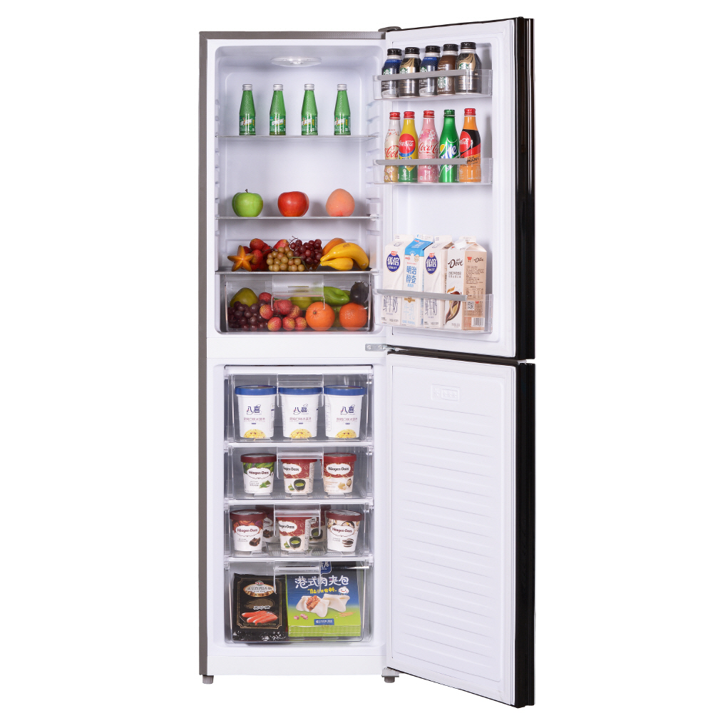 하이얼 아쿠아 글램글라스 스마트 콤비 냉장고 HRP257MDWE 248L 화이트+베이지