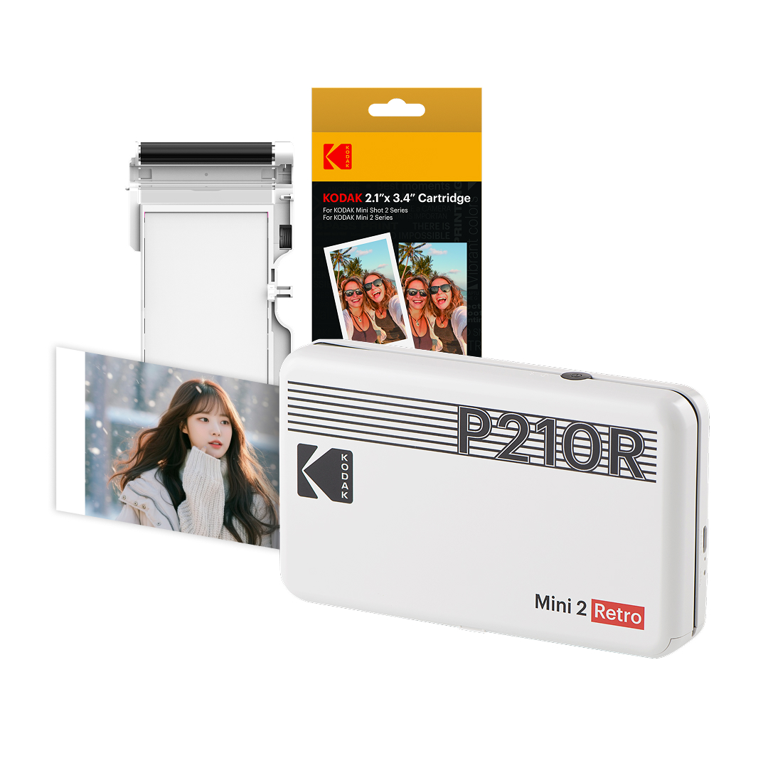 코닥 포토프린터 사진인화기 미니 2 레트로 + 카트리지 38매 번들 P210R