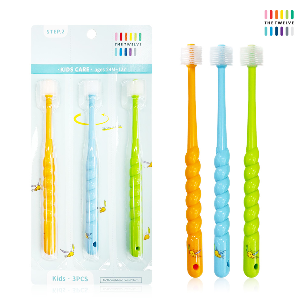 더트웰브 360도 유아 칫솔 3개입 키즈 어린이