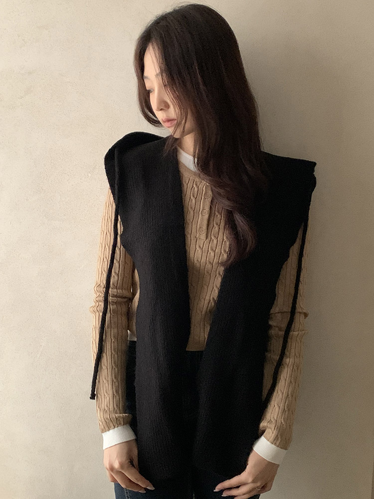 [무배] 셀프러브 2-way 바라클라바 머플러 - 여성 넥워머 후드모자 후드숄 뜨개목도리