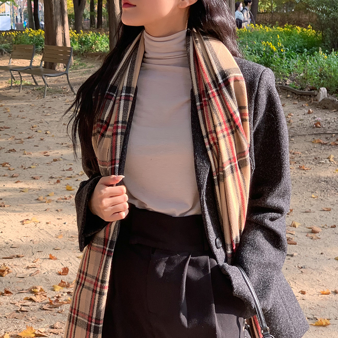 소프트 체크 롱 목도리 11color