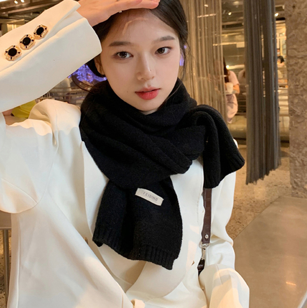 숏 쁘띠 무지 머플러 니트 목도리 남자 여자 커플