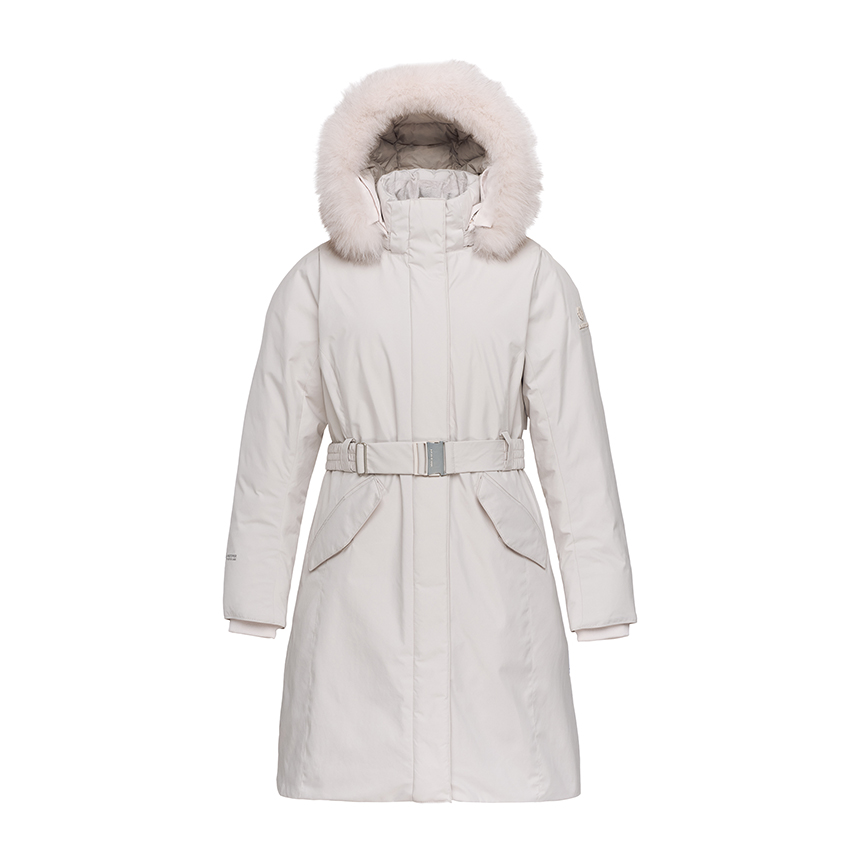 여성 구스롱다운 벨트 롱패딩 다운점퍼