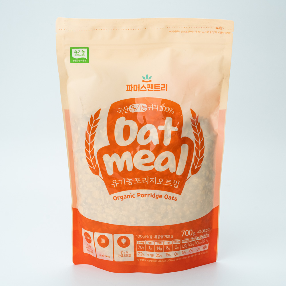 국산 유기농 포리지 오트밀 400g 롤드 퀵 오트 압착 귀리 아기 이유식 오버나이트 오나오