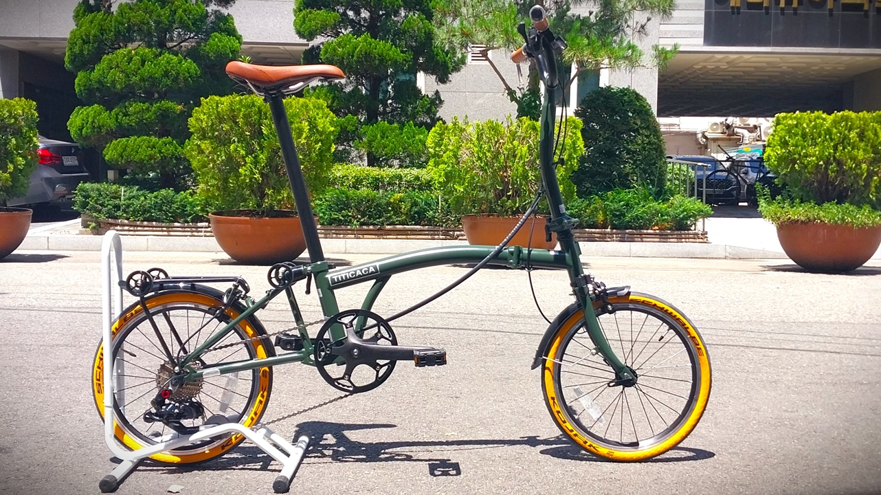 티티카카 큐브 X9 트라이폴드 접이식자전거, HD 유압 지원,X9 다크그린