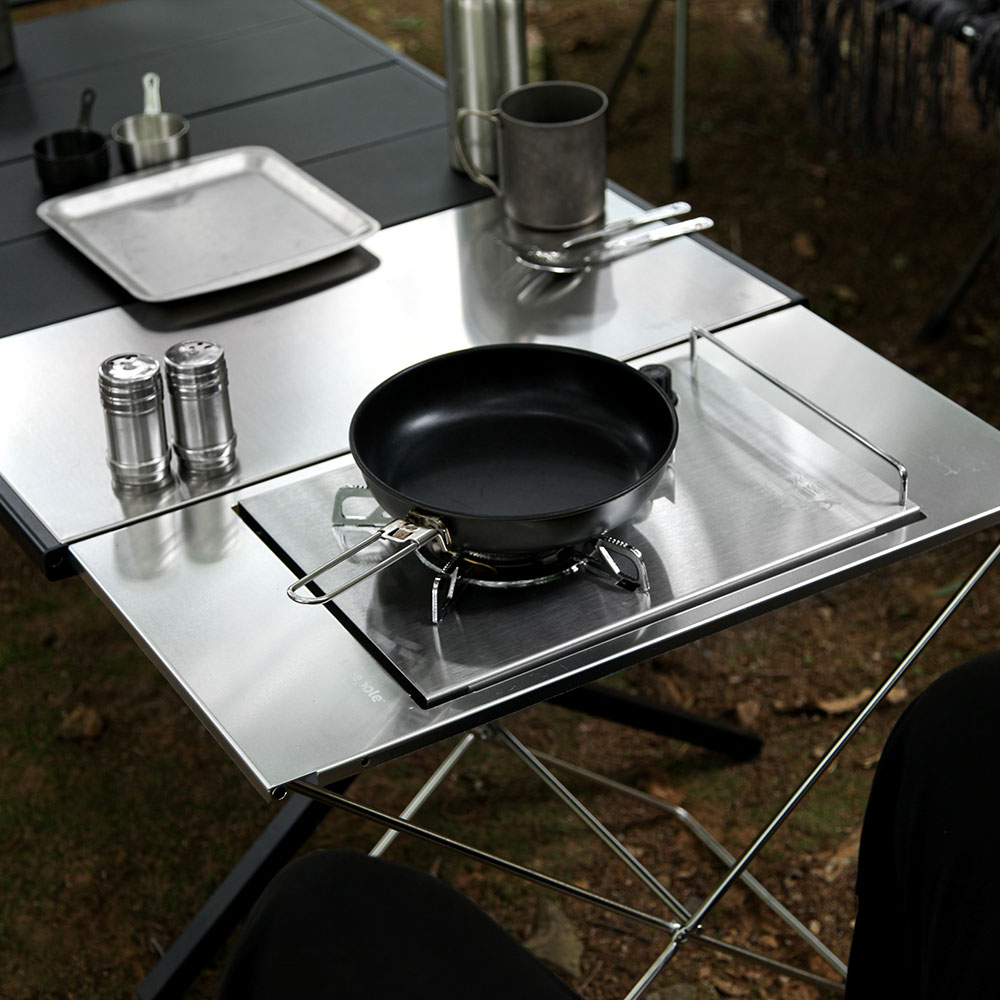 블루폴 버디 테이블 폴딩 IGT 실버스텐 캠핑 사이드 보조 테이블 장작 선반 플랫버너 호환