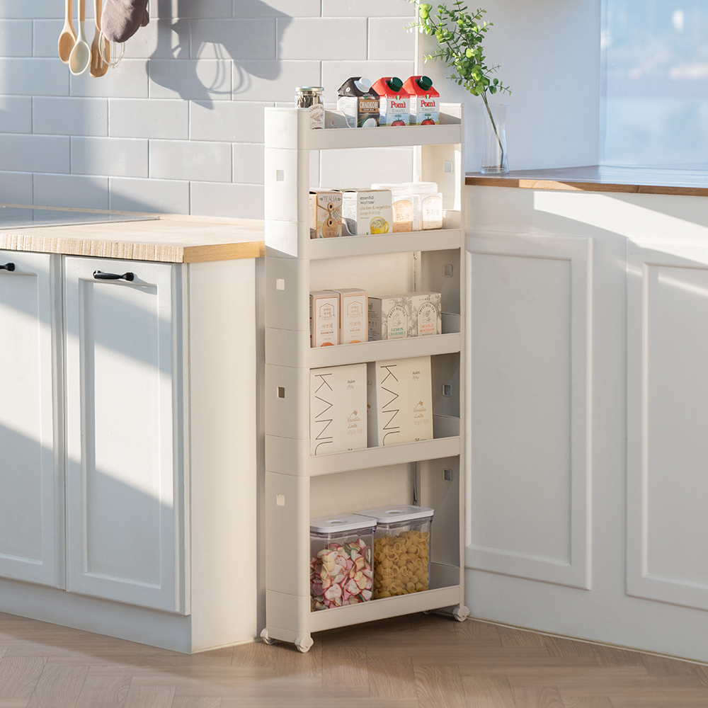 좁은 공간도 걱정 없이! 슬림한 틈새선반과 이동식 트롤리 추천