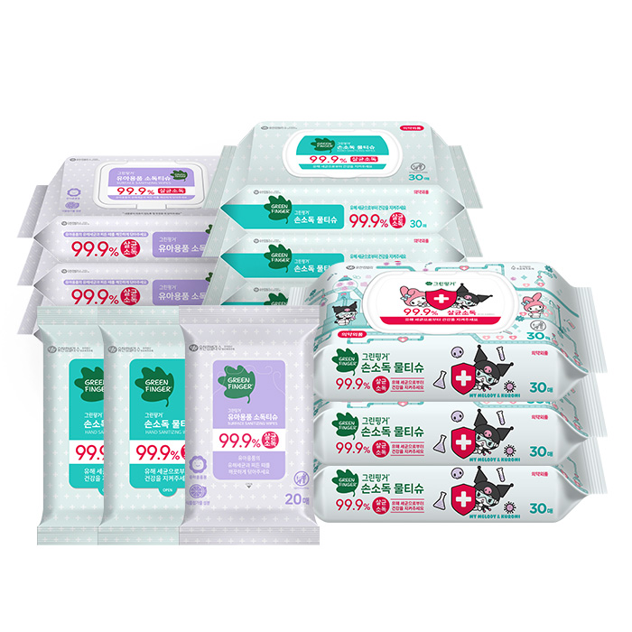 그린핑거 유아용품 소독티슈 캡 50매 10팩 / 소독티슈 손소독티슈