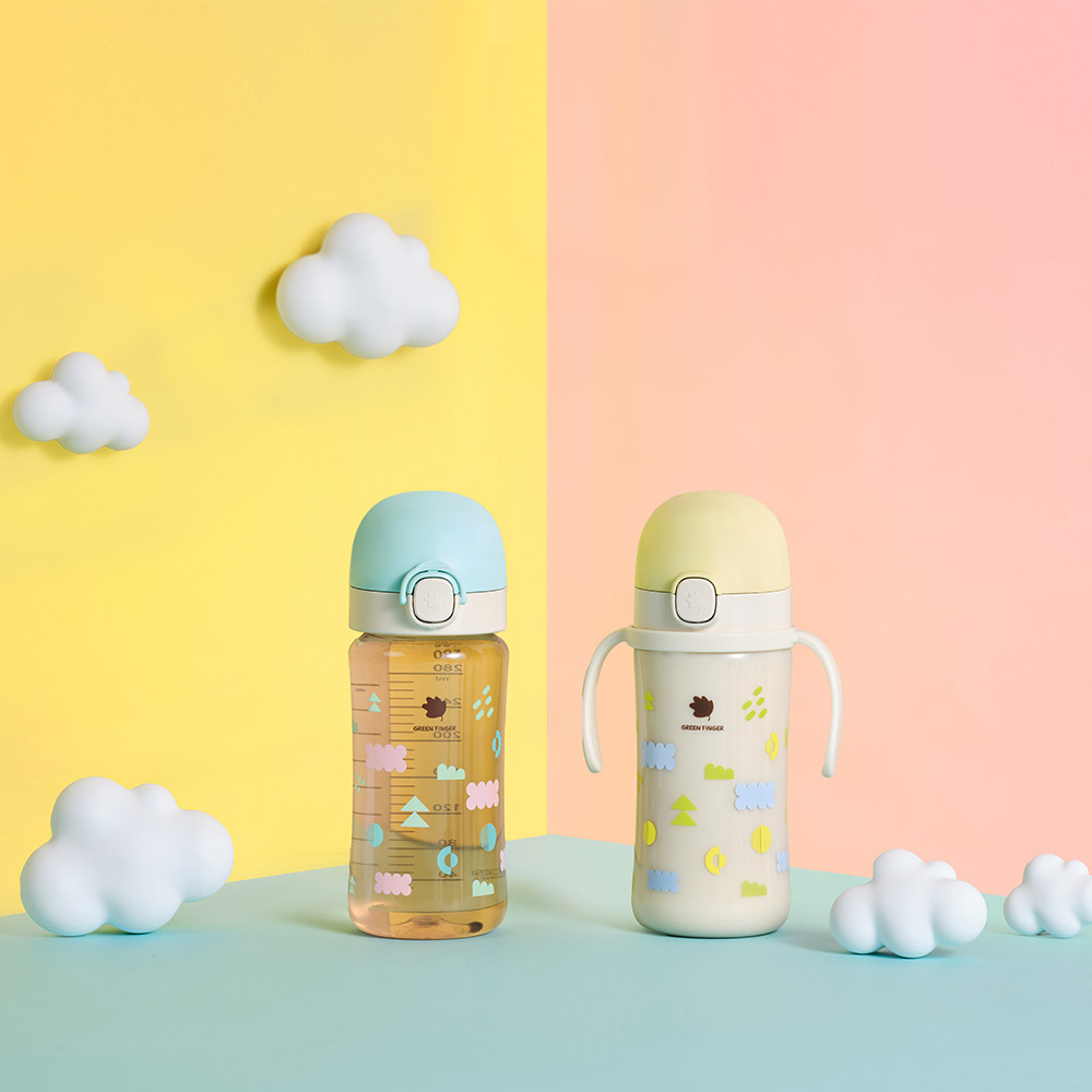 그린핑거 베베그로우 PPSU 젖병 트윈팩 크림&베이지 160ml (노꼭지)+젖꼭지 2개 세트