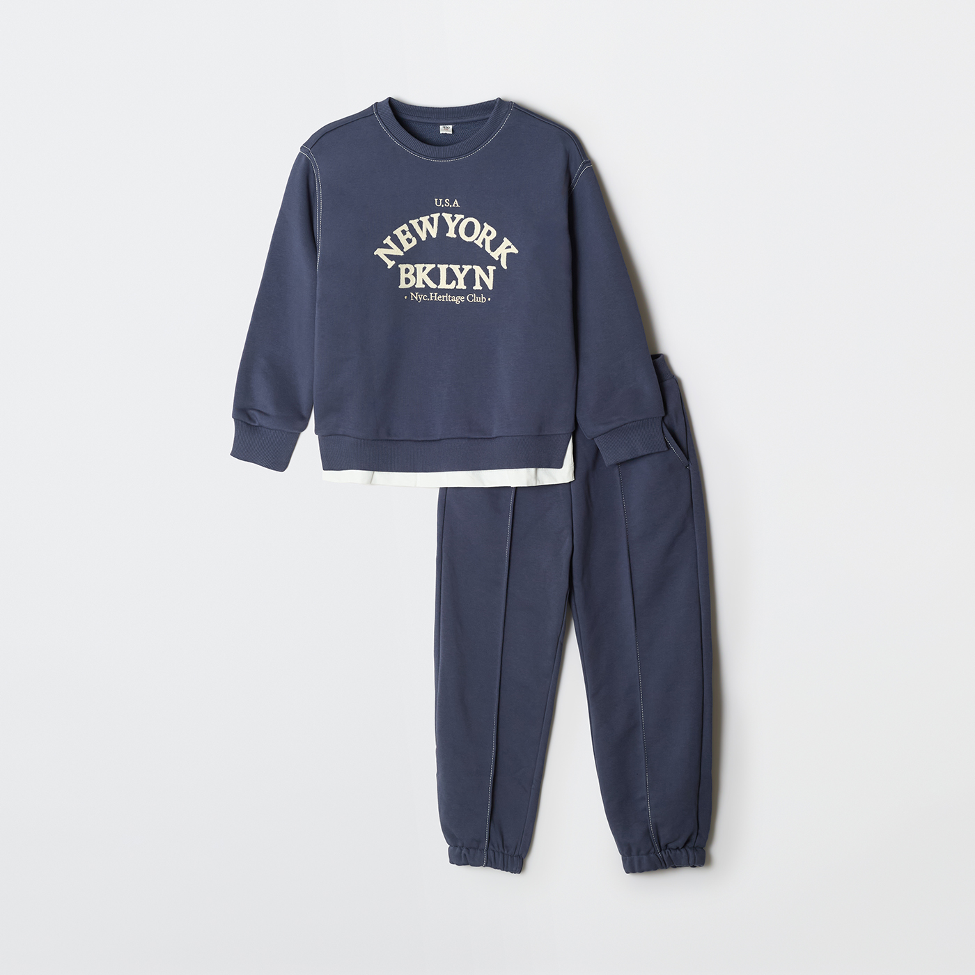 [1차 리오더][블루, 블랙] 스파오키즈 레터링 상하세트 SPSMG23KU2