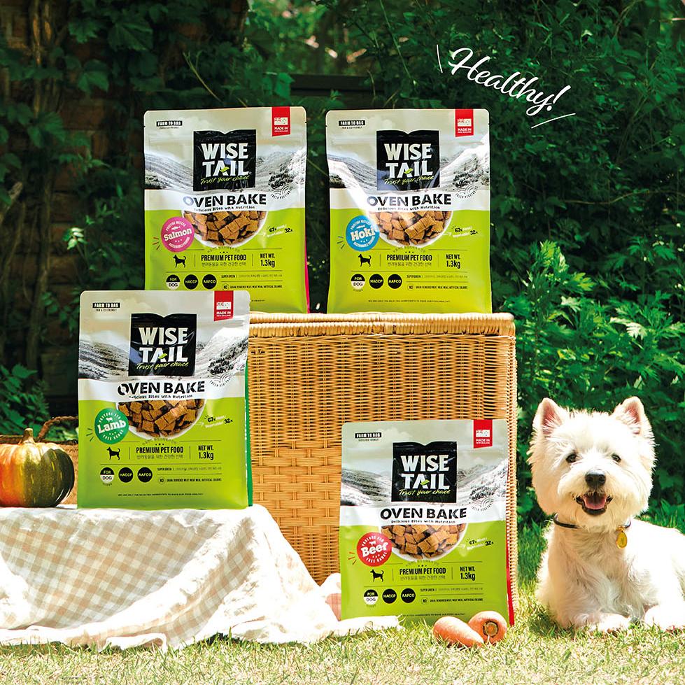 와이즈테일 오븐베이크 노견 사료 말티푸 미니비숑 눈물사료 독 호키 1.3kg