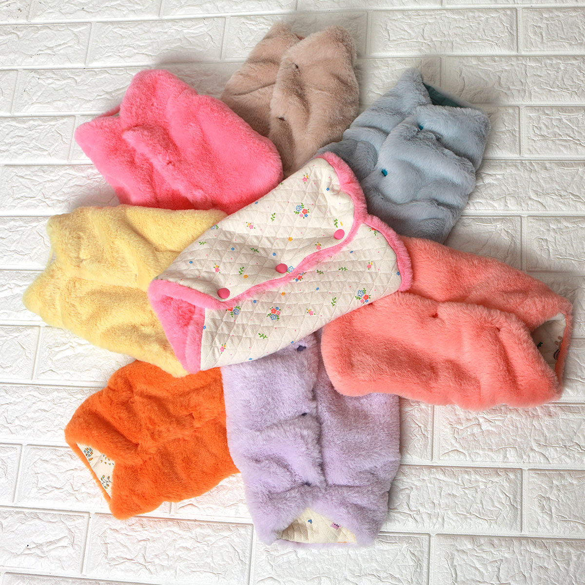 강아지 옷 조끼 오가닉 내복 실내복 노령견 잠옷 베이비곰 양면조끼 XS