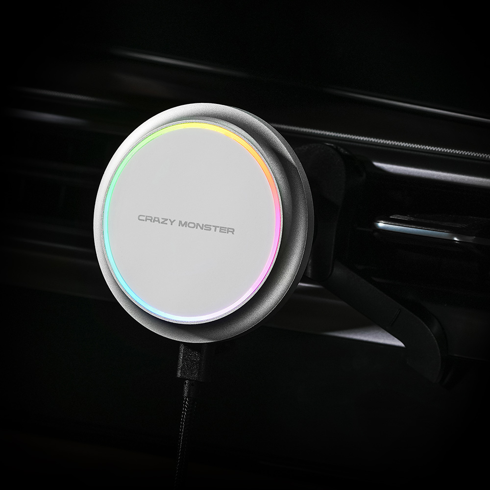 크레이지몬스터 차량용 맥세이프 Qi2 고속 무선충전기 자석 핸드폰 거치대 스마트폰 네오 M1