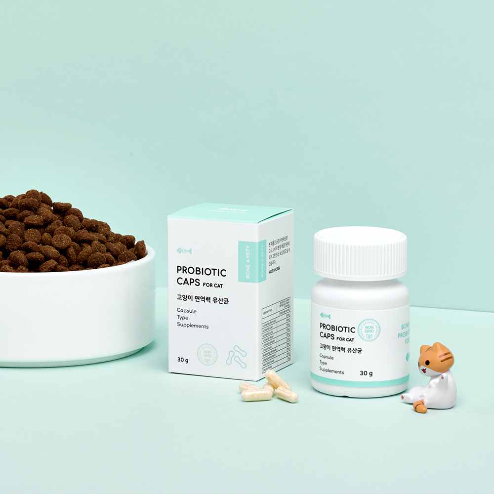 본아페티 고양이 구강관리 유산균 프로바이오틱캡스포캣 아기 설사 변비 캡슐 60포, 1개