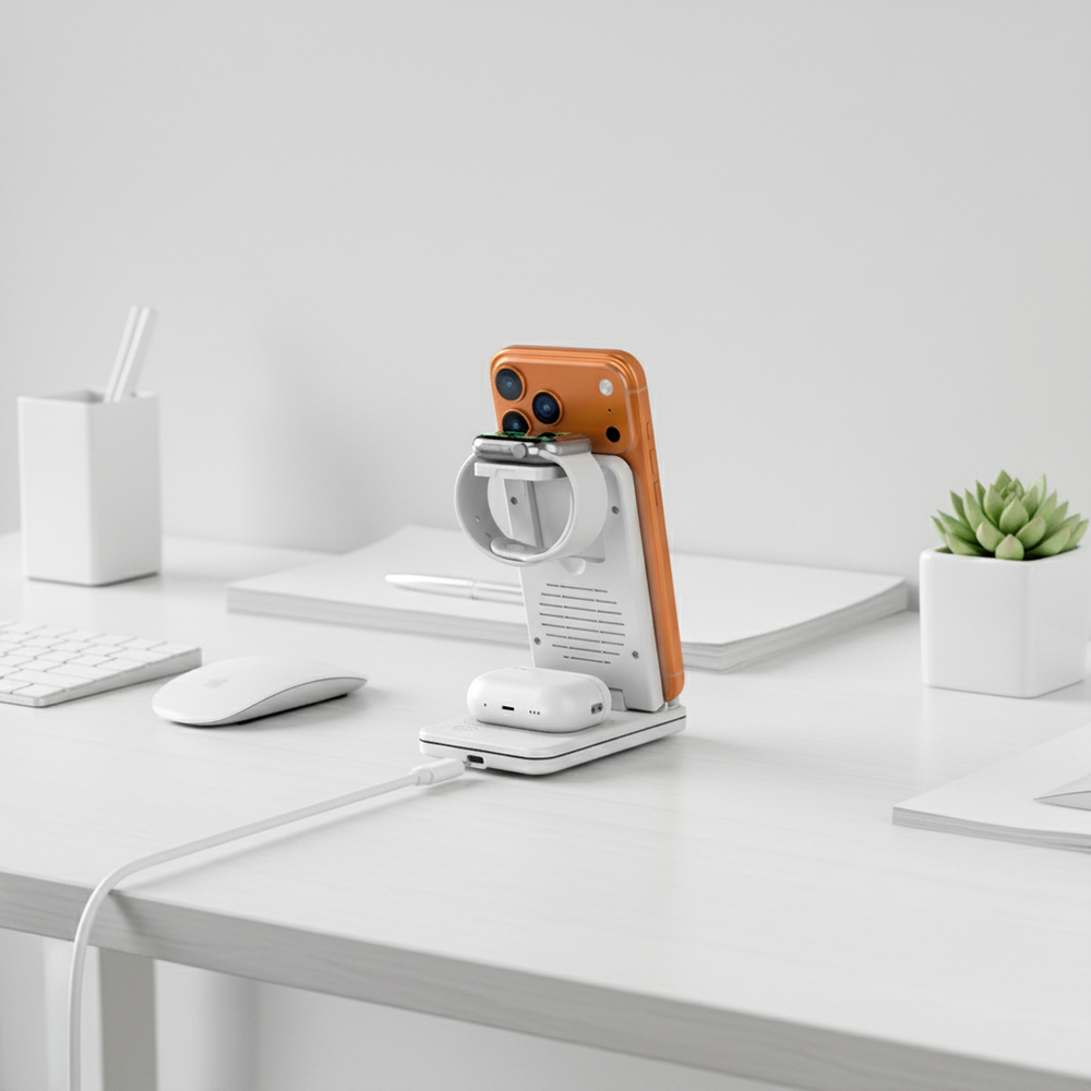 넥스트유 플러온 W1 3in1 Qi 아이폰 갤럭시 애플 워치 호환 고속 멀티 무선 충전기