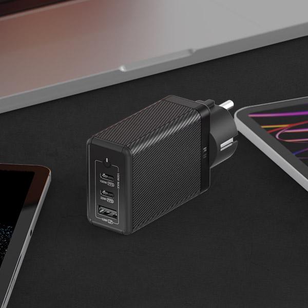 USB PD 100W PPS GaN 접지 멀티 초고속 충전기 GS610 블랙