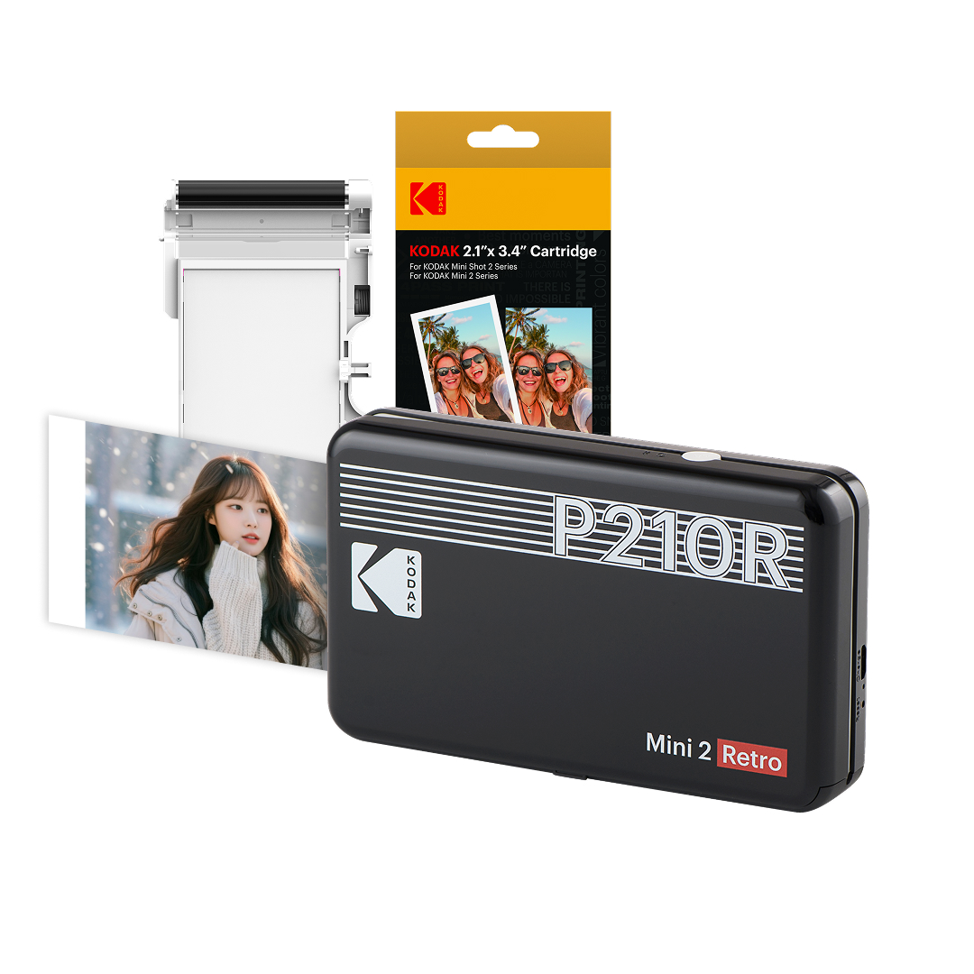 코닥 포토프린터 사진인화기 미니 2 레트로 + 카트리지 38매 번들 P210R