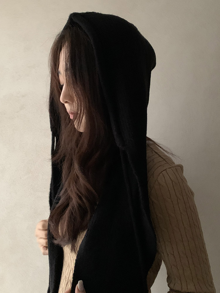 [무배] 셀프러브 2-way 바라클라바 머플러 - 여성 넥워머 후드모자 후드숄 뜨개목도리