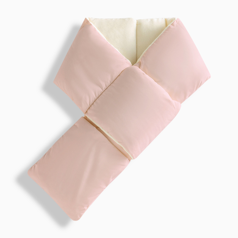 썸피트 짧은 미니 경량 기모 패딩 목도리