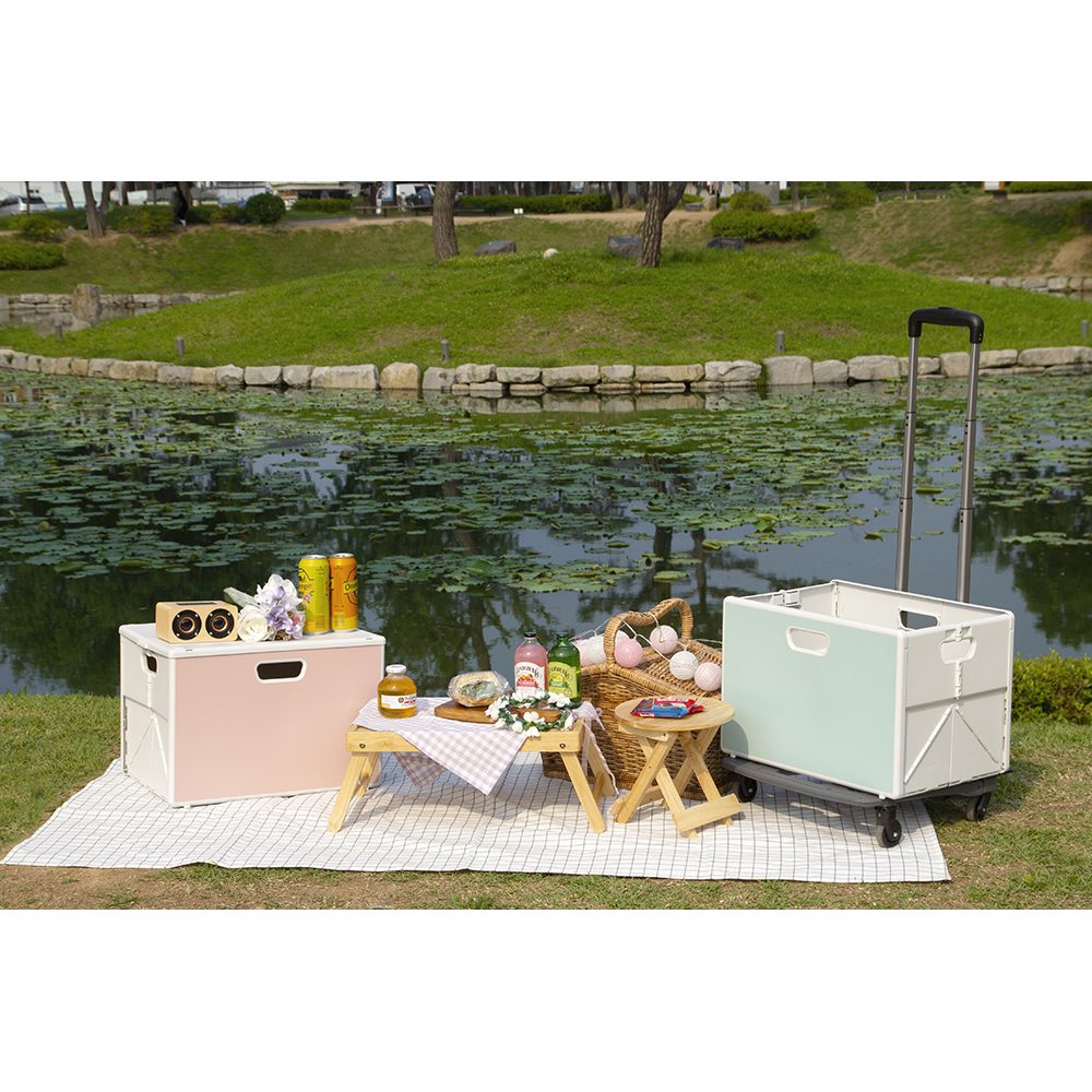 큐폴드 접이식카트 폴딩박스 세트 기본형 장바구니캐리어 4바퀴 핸드 쇼핑