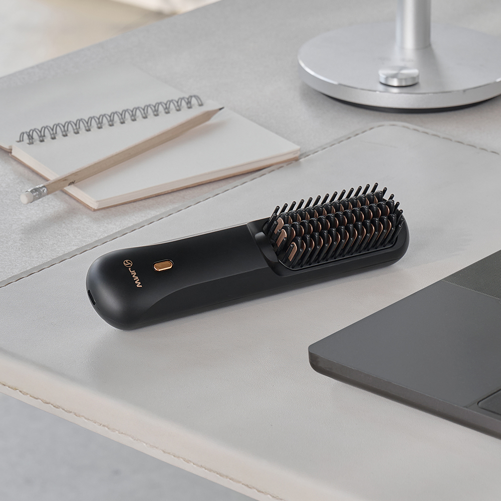 신제품 JMW 볼륨온 무선 브러쉬 빗 고데기 매직기 음이온 정전기방지