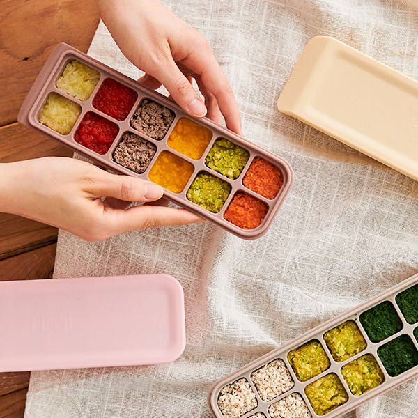 퍼기 이중밀폐 이유식 실리콘 큐브 큐브틀 보관 용기 종합 세트 6구+4구+12구 (8P)