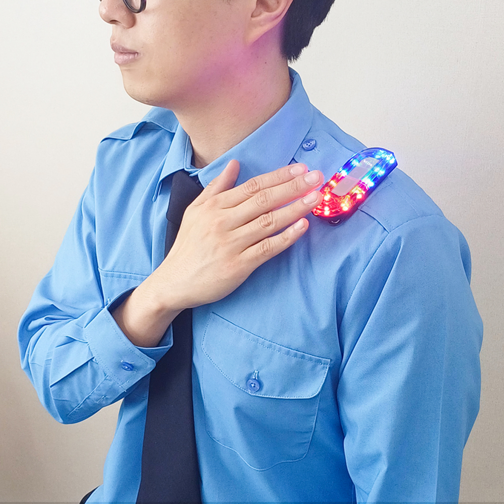 어깨에 착용하는 안전등과 전자 호루라기, 충전식 LED 경광등으로 안전을 지키세요!