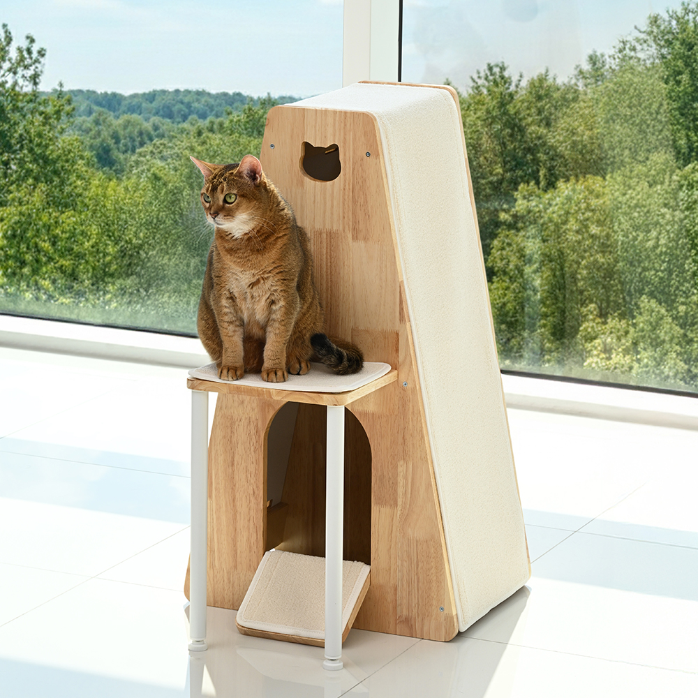 우리 집 고양이도 좋아하는 수직 원목 캣타워, 숨숨집이 달린 스크래처 추천해요!