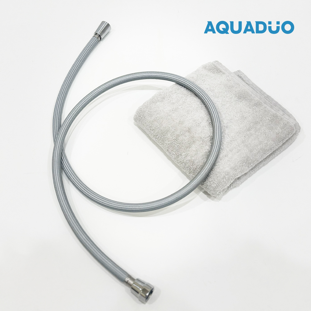 [N배송] 아쿠아듀오 필터샤워기 샤워기헤드 SF-580 + PP 세디먼트필터 4개입 + 퓨어플렉스 호스 세트