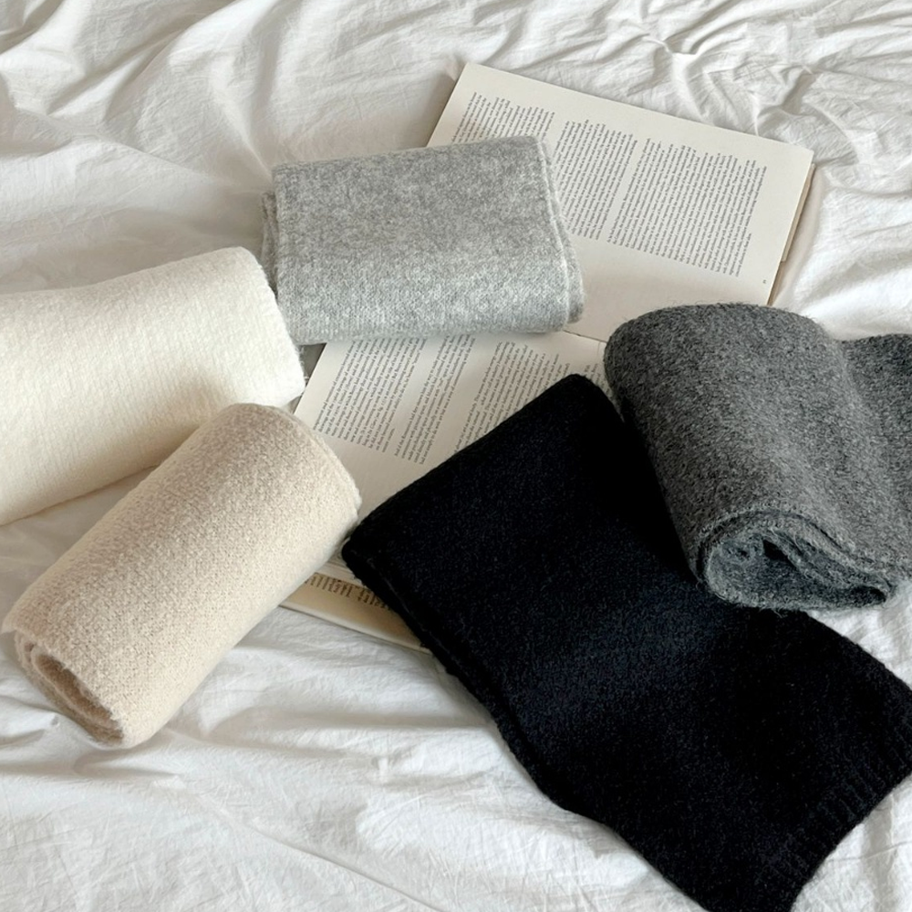 트레이 겨울 남녀공용 울 니트 머플러 목도리