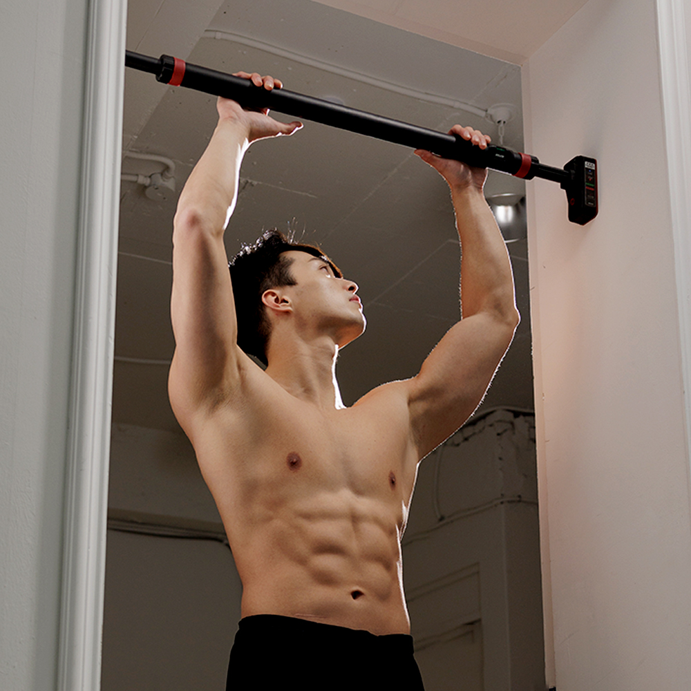 멜킨 가정용 문틀철봉 실내 턱걸이 홈트 운동기구 락튼 철봉 풀업 봉 방문 틈 도어짐