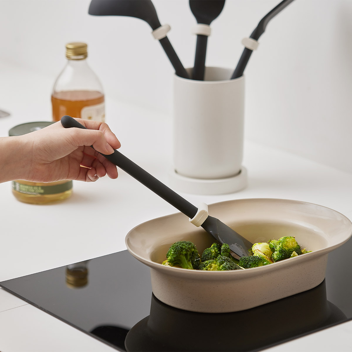 데켓 주물 IH 오발 쿡플레이트 27cm+실리콘 손잡이2P