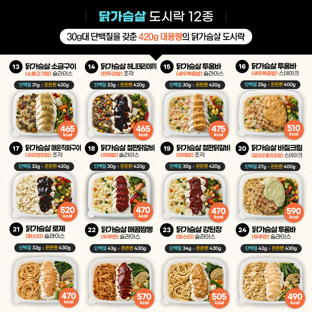 굿스푼 다이어트 식단 현미밥 닭가슴살 찜닭 외 59종 단백질 양많은 냉동 도시락 직장인