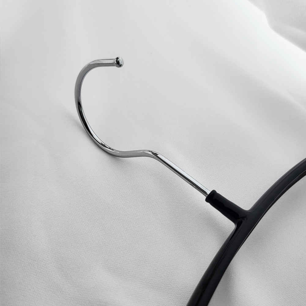 [단독] 에이비박스 디자인등록 글로시 회전형 논슬립 어깨뿔방지 라운드 옷걸이 멀티 블랙, 30개