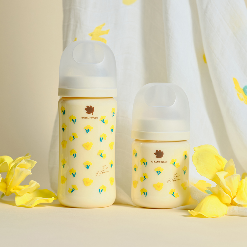 그린핑거 베베그로우 PPSU 젖병 트윈팩 크림&베이지 160ml (노꼭지)+젖꼭지 2개 세트