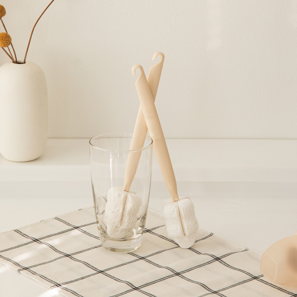 더마더 천연 스펀지 젖병 세척솔 친환경 브러쉬 2p