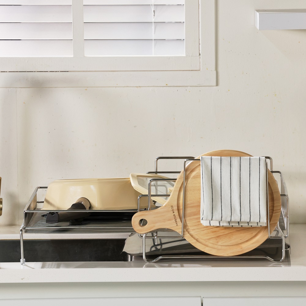 공감스토어 확장형 식기건조대 올스텐304 자동 물빠짐 대용량 서랍형 그릇정리대 3단 풀세트