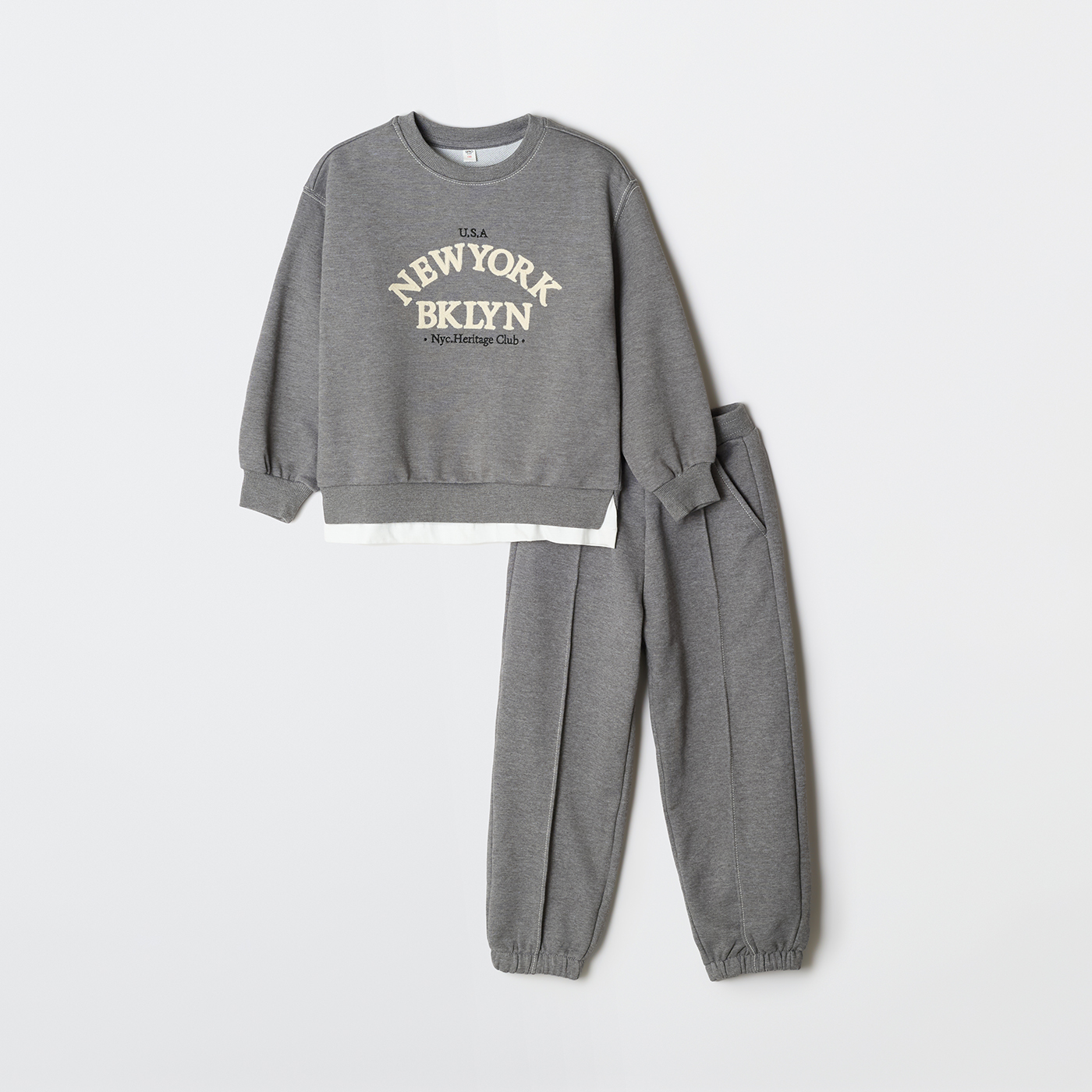 [당일출고][베이지] 스파오키즈 레터링 상하세트 SPSMG23KU2