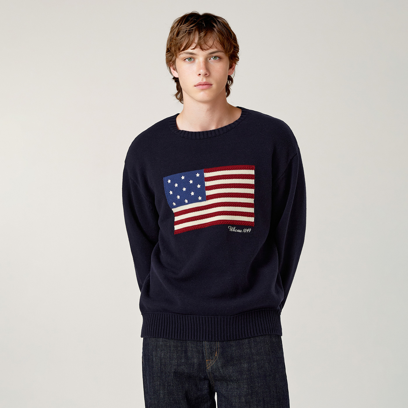 [후아유] 아메리칸 플래그 인타샤 풀오버(공용) / WHKAG1292U